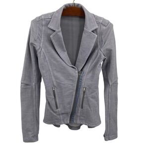 Lululemon Womens 4‎ Ride On Zip Front Blazer Gray Jacket with Collar and Pockets